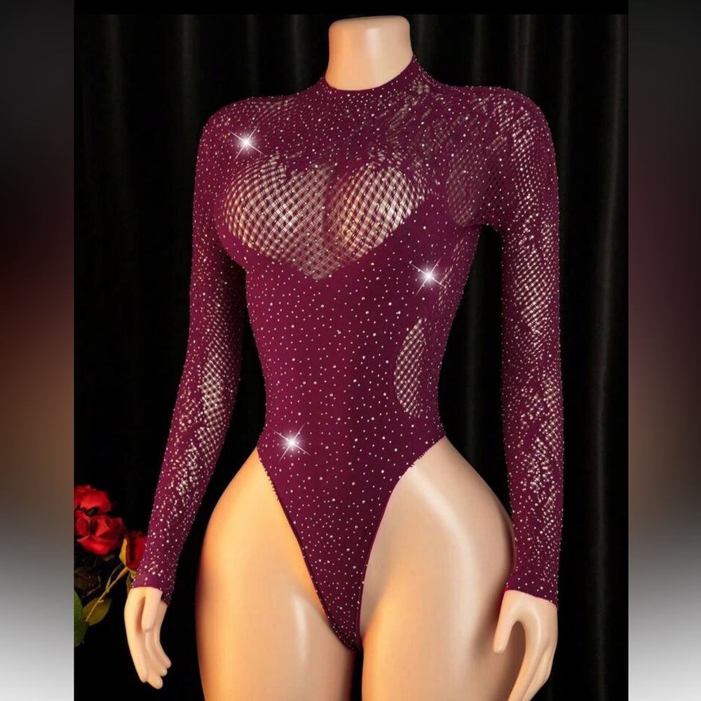 Rhinestone Renegade High Cut Teddy Bodysuit NEW 🏷️